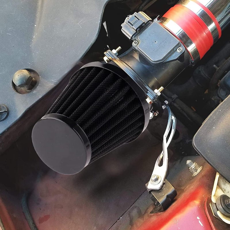 Mtsooning Motorcycle Pod Air Filter, 2.36" Round Tapered Intake Cleaner, Inlet Truck Cold Cone Replacement for Honda Kawasaki Suzuki ATV Kart Dirt Pit Bike - Image 2